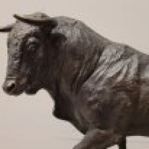 Escultura "Toro de Lidia" en bronce, Andrés Peralta, S