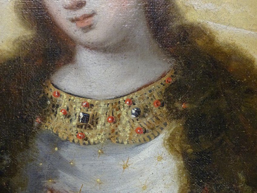 Óleo sobre lienzo, Inmaculada, S.XVII, círculo Diego Valentín Díaz
