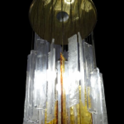 Lámpara de Mazzega, cristal de murano frozen- diseño italiano 70s