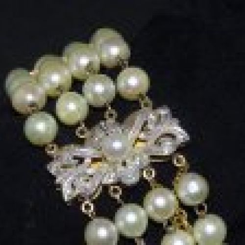 Pulsera de perlas naturales y oro, S