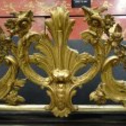 Espejo antiguo Napoleón III  laca y pan de oro