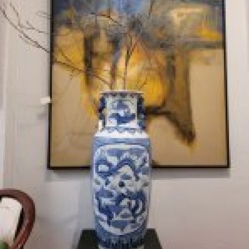 Jarrón de Porcelana en relieve, estilo Guangxu, S
