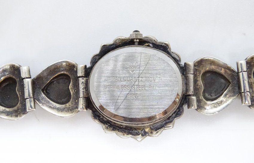 Reloj de plata y ónix para mujer   Vintage, s