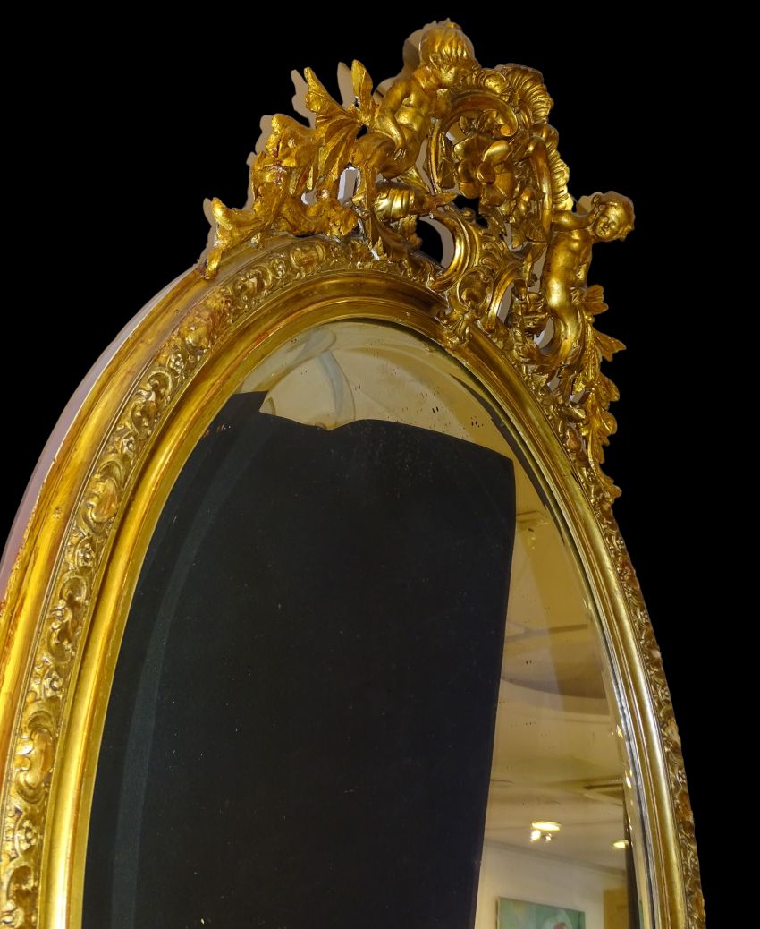 Espejo ovalado Napoleón III, S.XIX, Francia