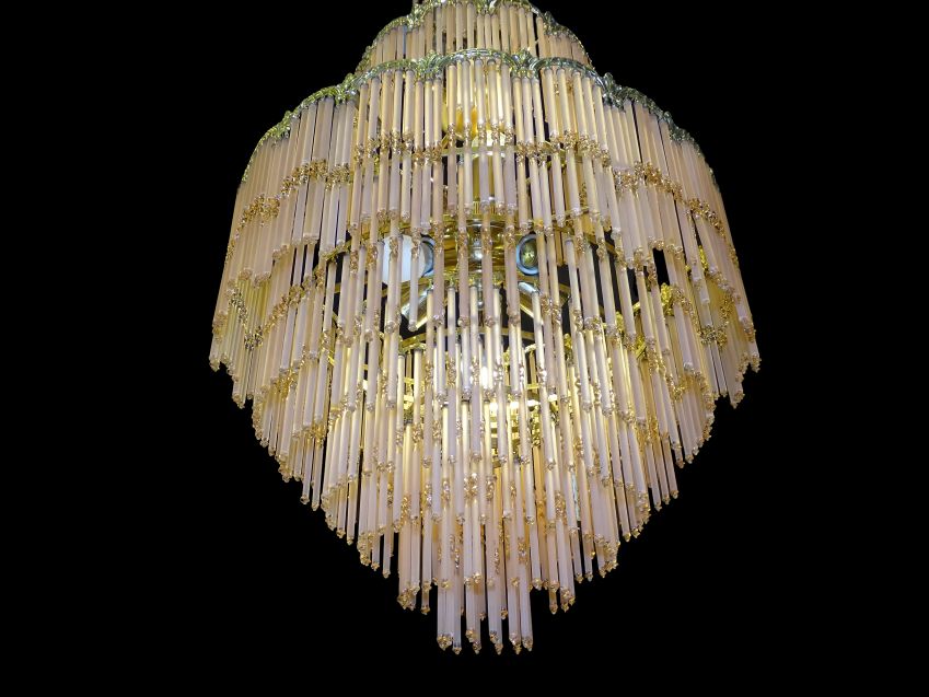 Lámpara tipo Chandelier en Murano Rosa, Midcentury, 60s