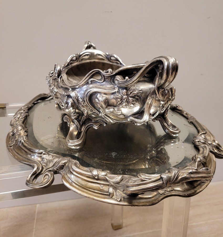 Sourtout, Silver Plated, Art Nouveau,  Victor Saglier, ca