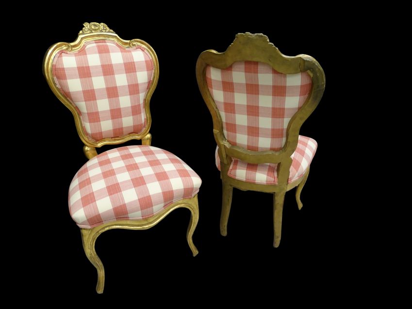 Pareja de sillas  estilo Luis XV, S. XIX