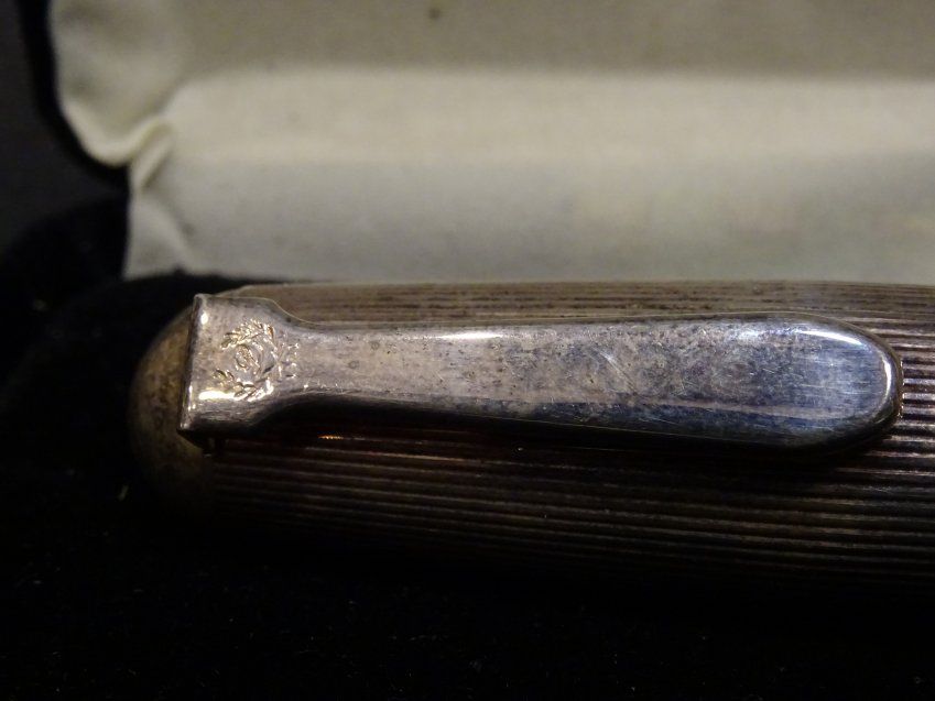 Pluma Lalan francesa, chapada en plata, 60S