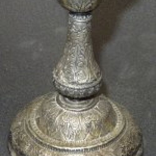 Pareja de candeleros de plata barrocos, S.XVIII