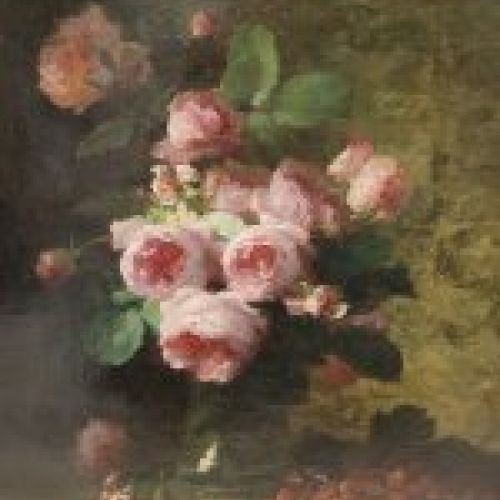Ó/T, Bodegón de flores, Louis Marie Lemarie (1824 1910)   Francia