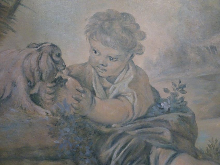 Verdalla francesa, Niño con perro, s. XIX