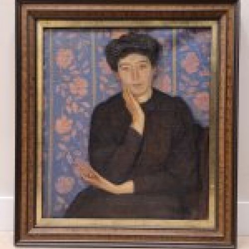 Ó/L Retrato de la Dama Dª María Maguregi, Aurelio Arteta, 1910, Escuela Española del siglo XX