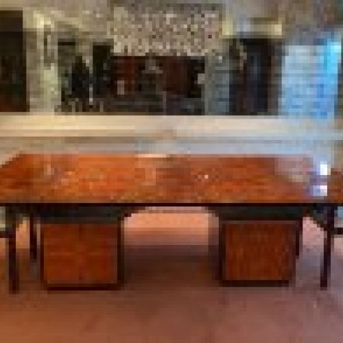 Dinning table after Willy Rizzo, madera de lupia, años 70   Italia