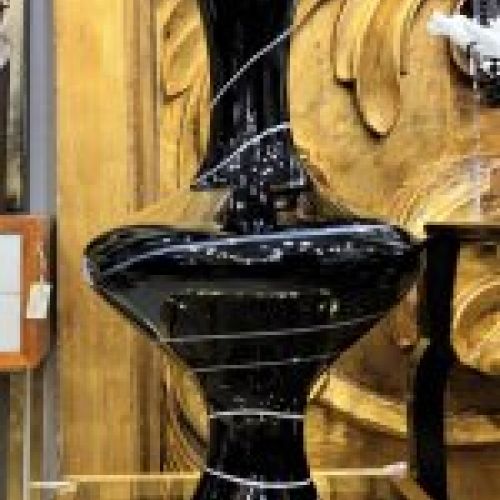 Jarrón Midcentury en cristal de murano – negro , 70s