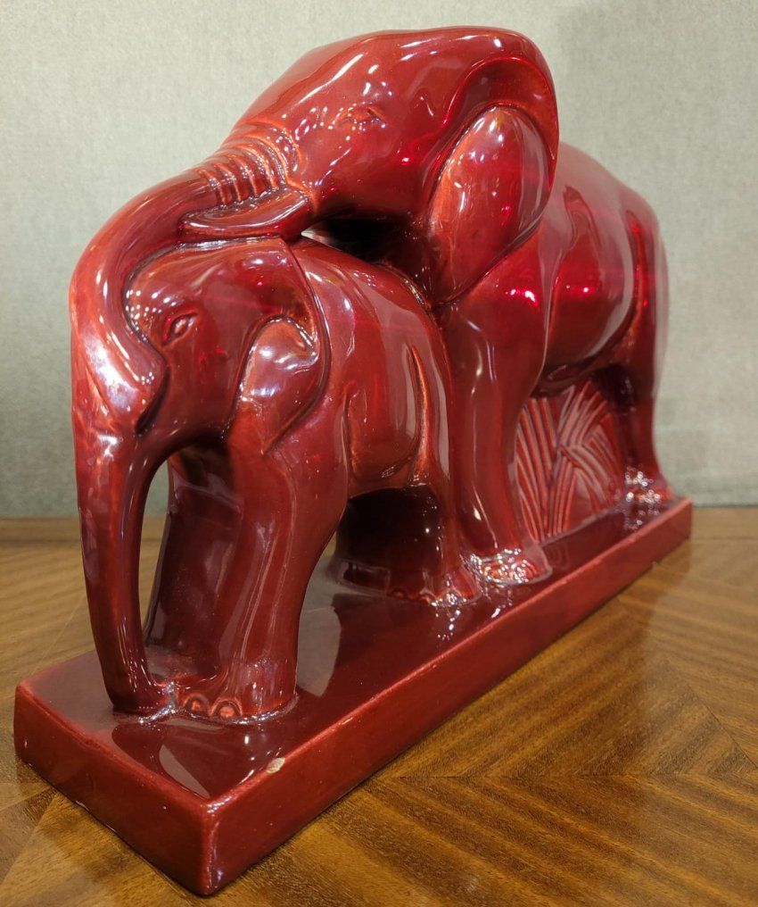 Escultura pareja de elefantes, Charles Lemanceau, 30´s – 40’s, Art Decó