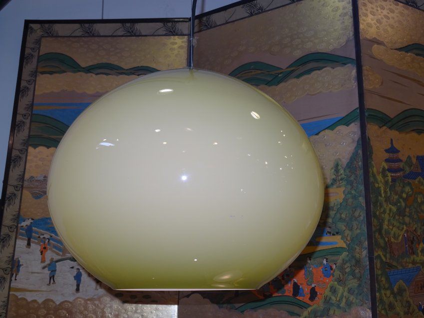 Lámpara de Murano Vistosi en verde oliva, 60s