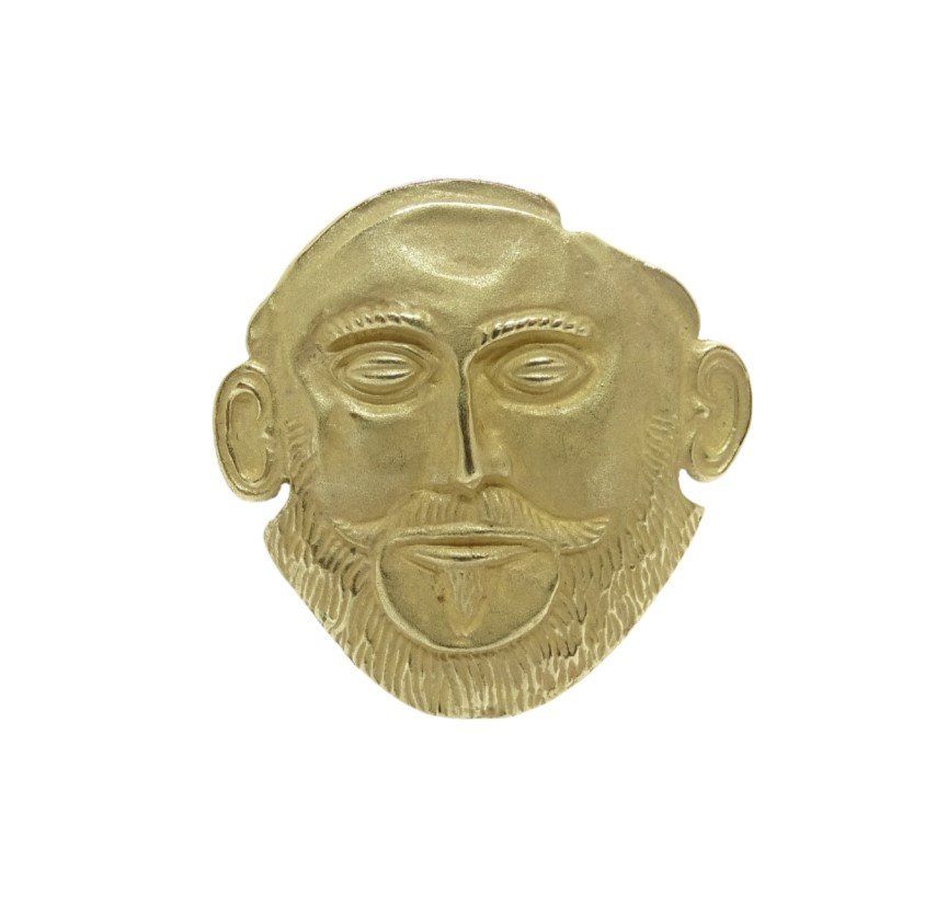 Broche o colgante “Máscara de Agamenón”, oro 18k, 90´s