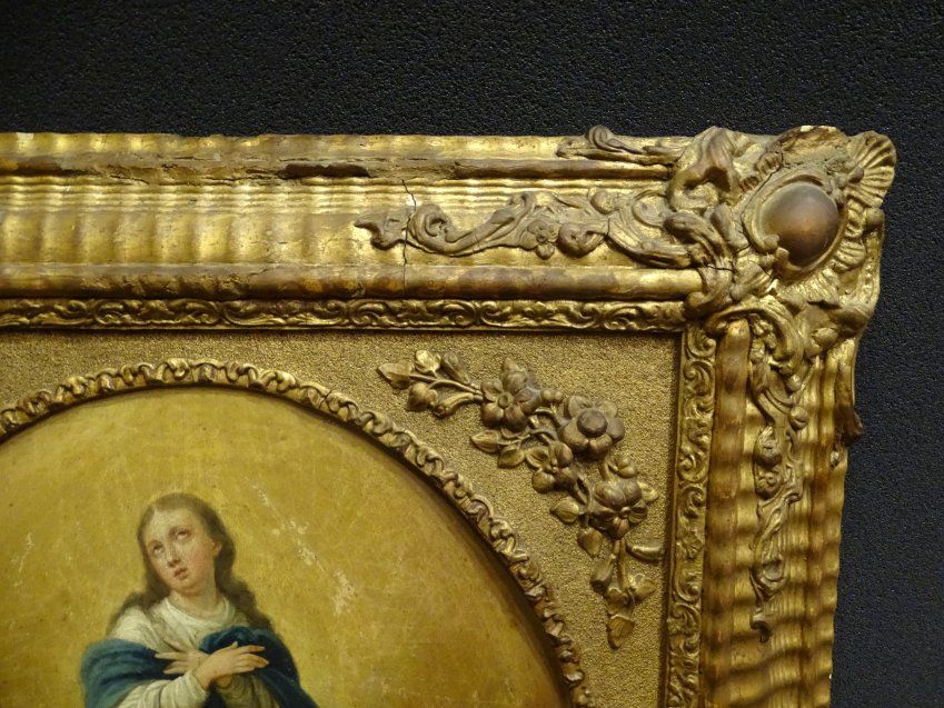 Inmaculada, óleo sobre tabla, escuela andaluza S.XVIII