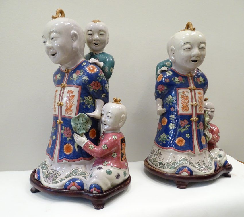 (2) Budas sonrientes, Porcelana China, pps. s.XX