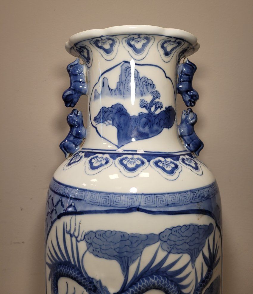 Jarrón de Porcelana en relieve, estilo Guangxu, S