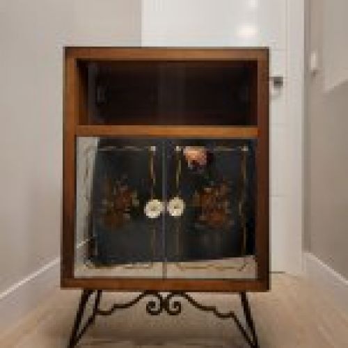 Mueble auxiliar cristal églomisé veneciano, años 40