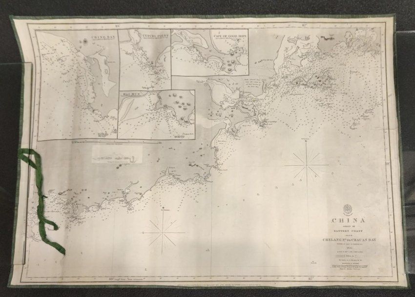 Mapa cartográfico de China, 1845, RICHARD COLLINSON "Chelangpt Port to Chauan Bay"
