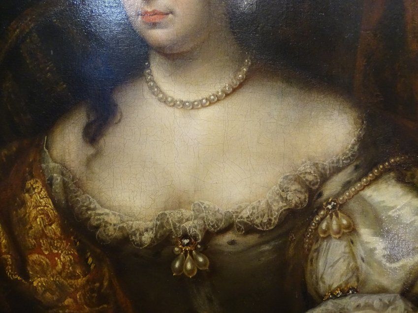 O/L Retrato de María Casimira, atelier de Rigaud, S.XVII
