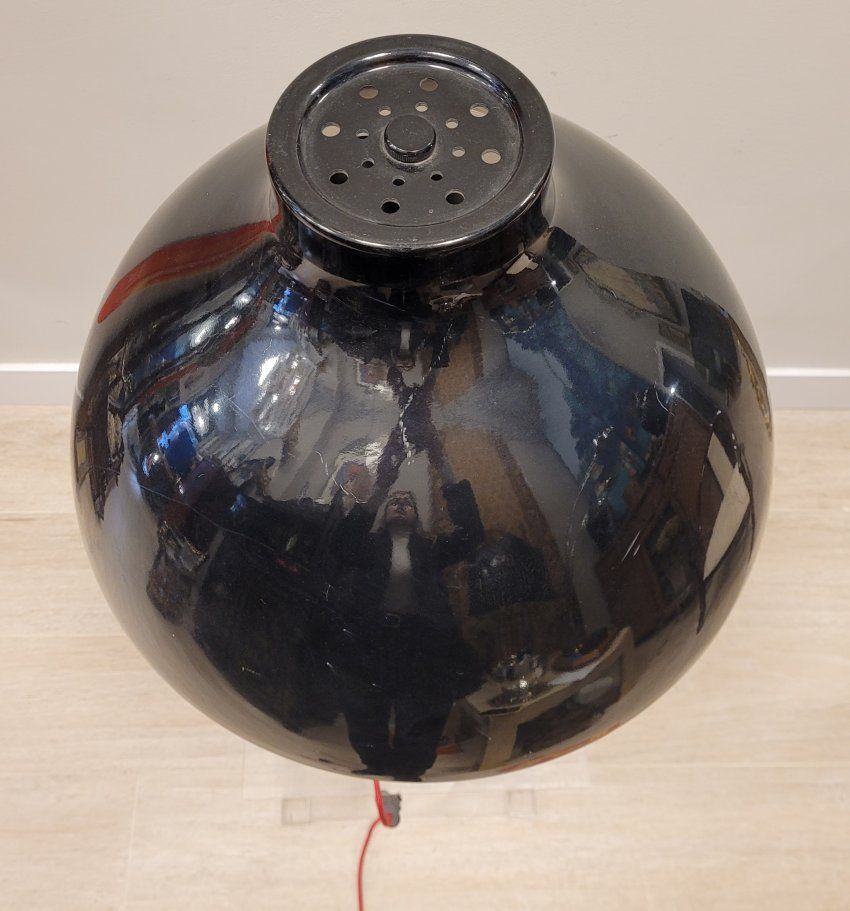 Lámpara auxiliar en metal negro  Midcentury , 70s   80's