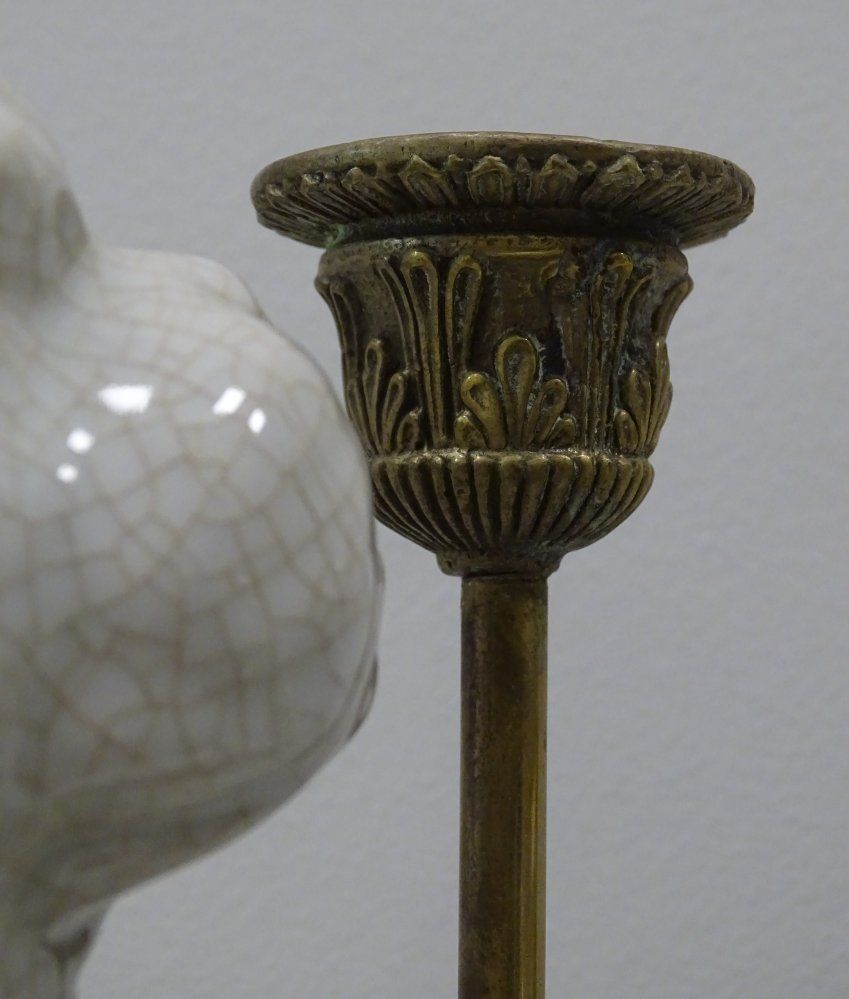 Candelabros Carlinos en cerámica, s.XX - Francia
