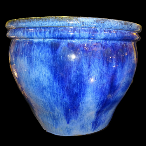 Macetero, cache-pot en cerámica de Uzès, sur de Francia