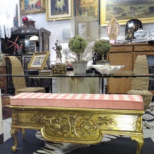 Banco Napoleón III, S.XIX, oro fino, recién tapizado